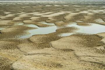 Sandbanks on the banks of the Padma River (Ganges) in the winter season.