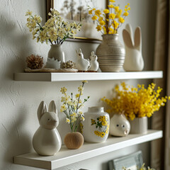 Charming Spring Shelf Decor