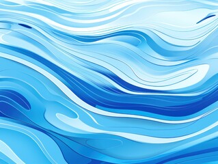 Blue and White Wavy Lines Background
