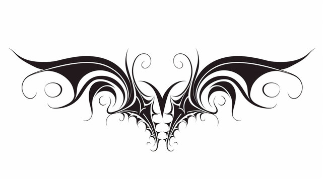 Tribal Tattoos. designs, tattoos, designs, outlines, art, bat pictures, Generate AI.