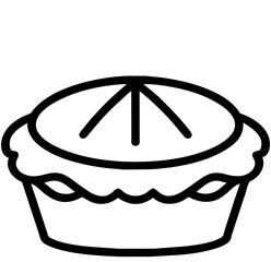 Pie food icon black and white