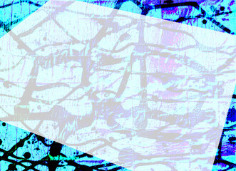 青いビビットなフレームのある水彩風テクスチャ背景