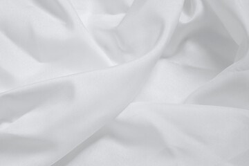 Soft focus white smooth ripple linen fabric on detail texture background