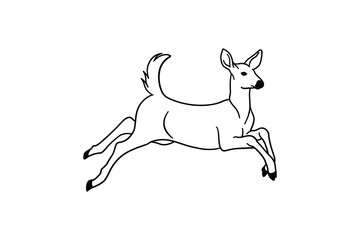 line art illustration of a deer jumping