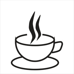 coffe glass vector icon line template