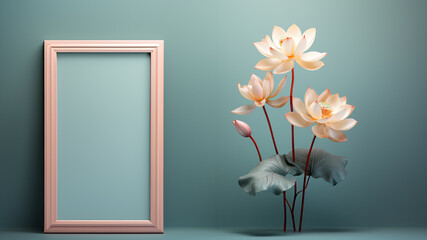 Stylized, minimal representation of a lotus flower. 3