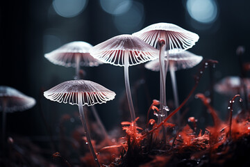 Fototapeta premium Abstract design of a mushroom or fungi silhouette.