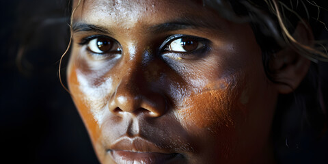 studio portrait of Aboriginal woman