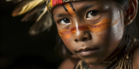 studio portrait of tribal child