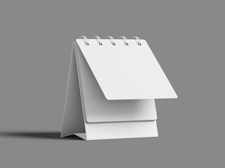 Isometric White Blank Calendar Mockup 3D Render