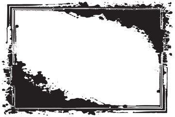 black traced grunge frame on white background, vector illustration background texture