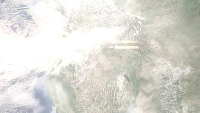 Zoom in from space and focus on Kuna, Idaho, USA. 3D Animation. Background for travel intro. Elements of this image furnished by NASA.