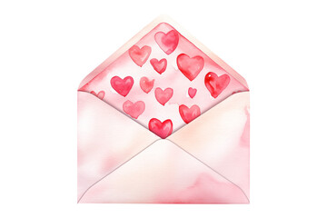 Valentine Watercolor Pink Envelope