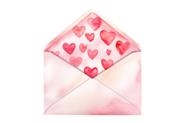 Valentine Watercolor Pink Envelope