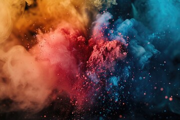 Colorful powder cloud captured in mid-air. Perfect for adding a vibrant touch to any project or event