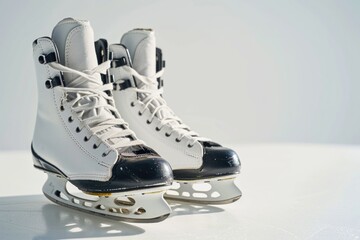 White and black roller skates, perfect for recreational or professional use