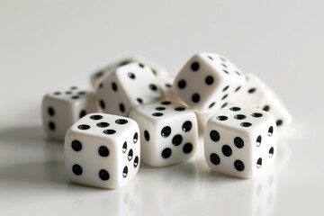 A bunch of dice sitting on top of a table. Perfect for casino or gambling related designs
