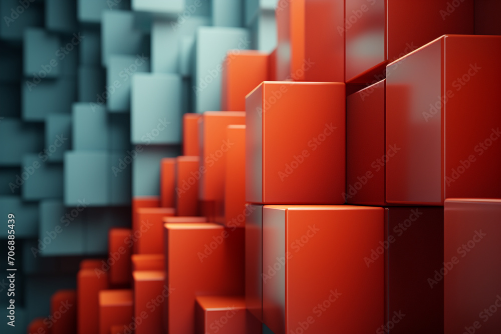 Poster Clean, minimalistic design of digital blocks in a sequence.