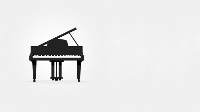 A Grand Piano Isolated on a Solid White Background With Copy Space - Powered by Adobe