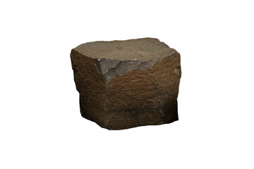 A columnar basalt volcanic rock stone isolated on white background.