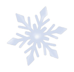 シンプルな雪の結晶のイラスト 白バック 透過背景