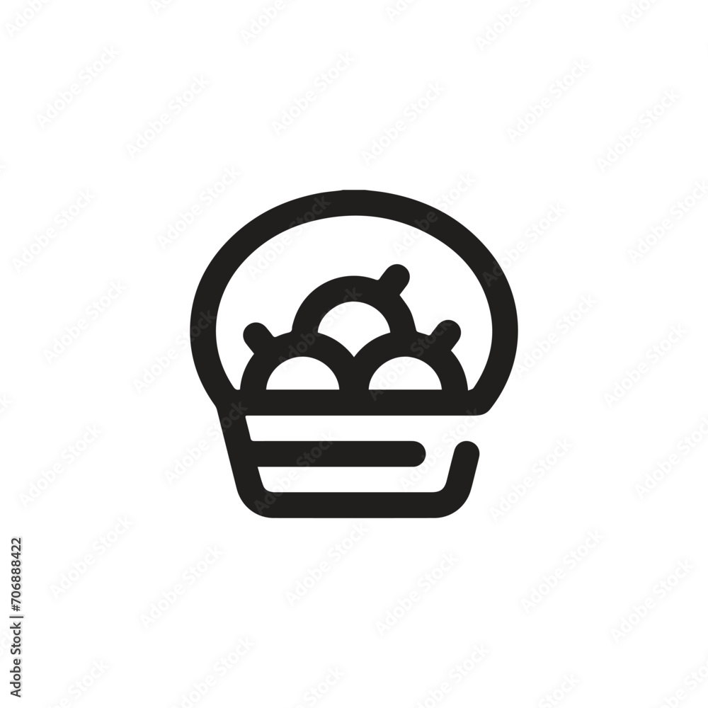 Poster basket icon vector. linear style sign for mobile concept and web design. basket symbol illustration.