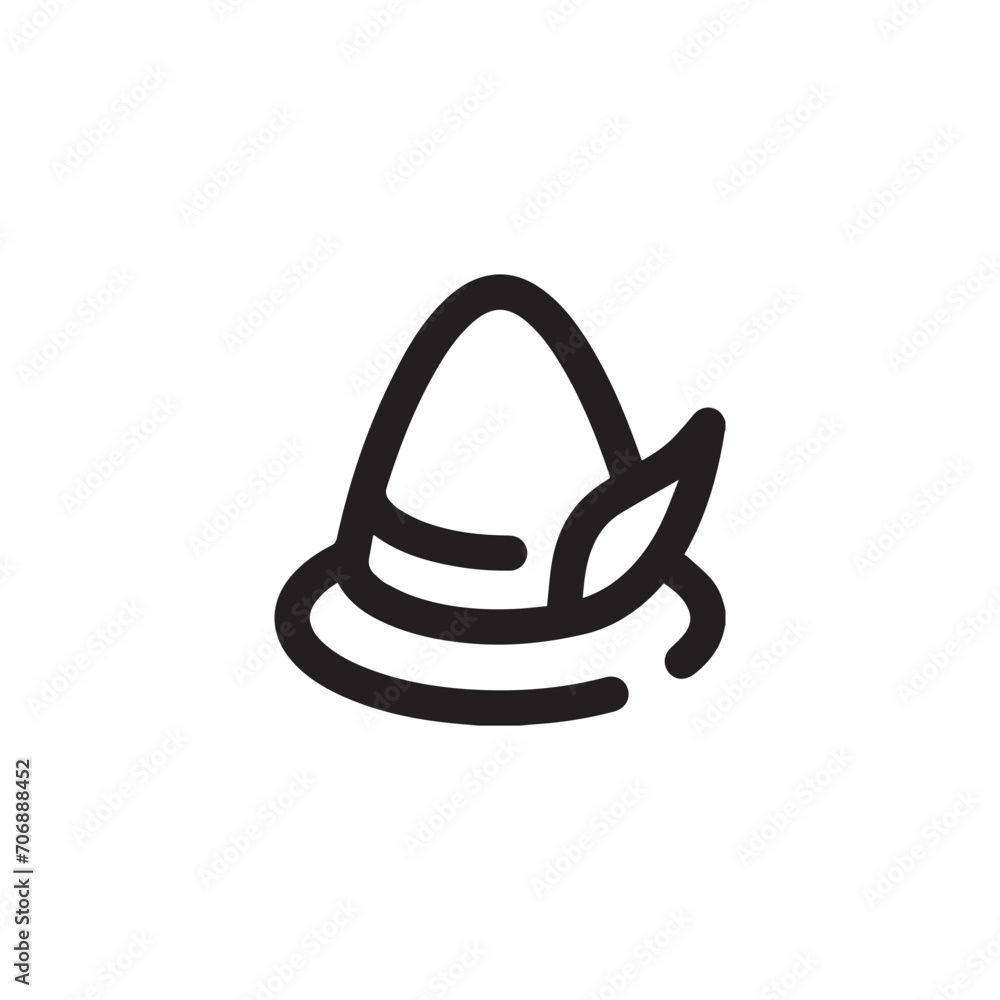 Poster hat icon vector. linear style sign for mobile concept and web design. hat symbol illustration. pixel
