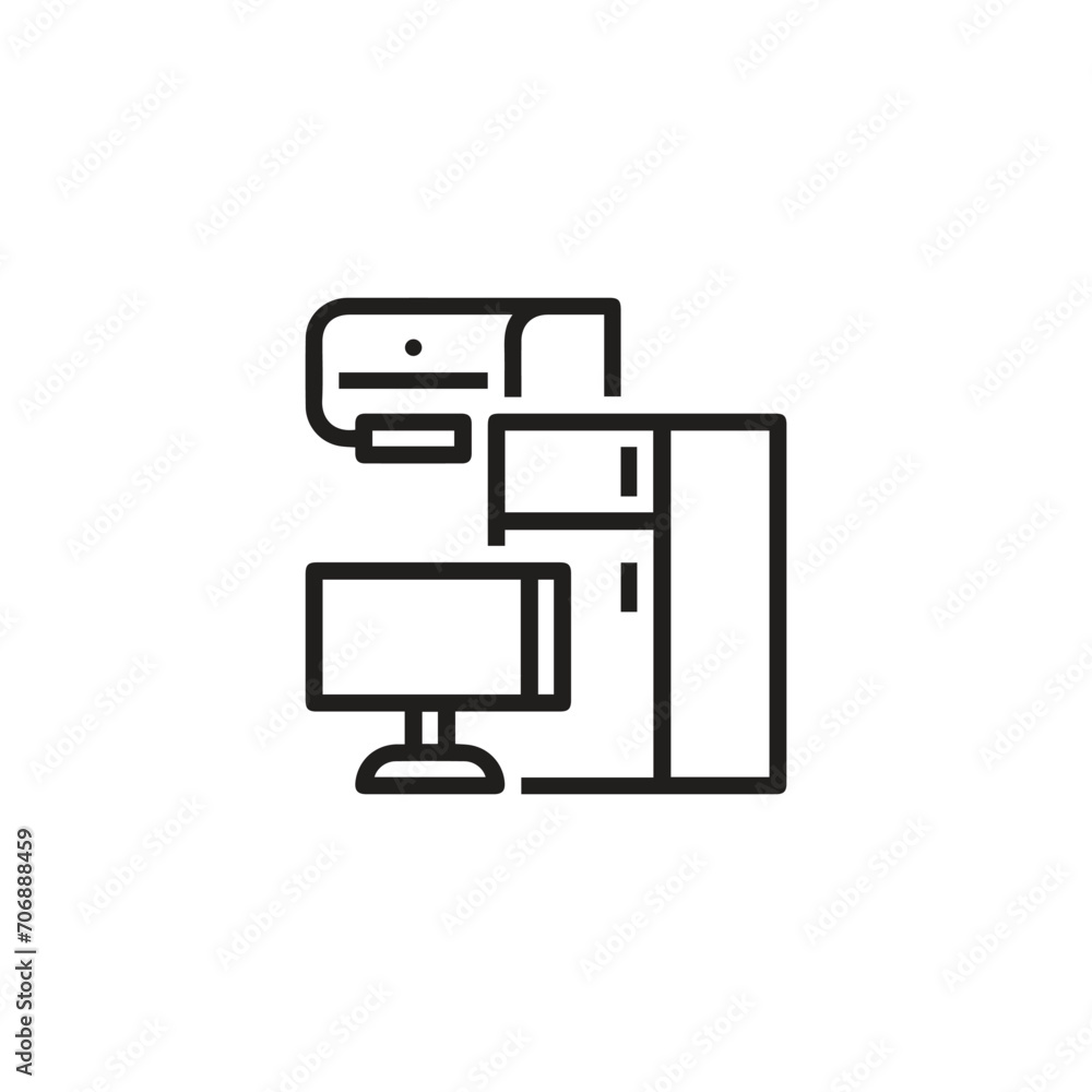 Poster washing machine icon vector. linear style sign for mobile concept and web design. washing machine sy