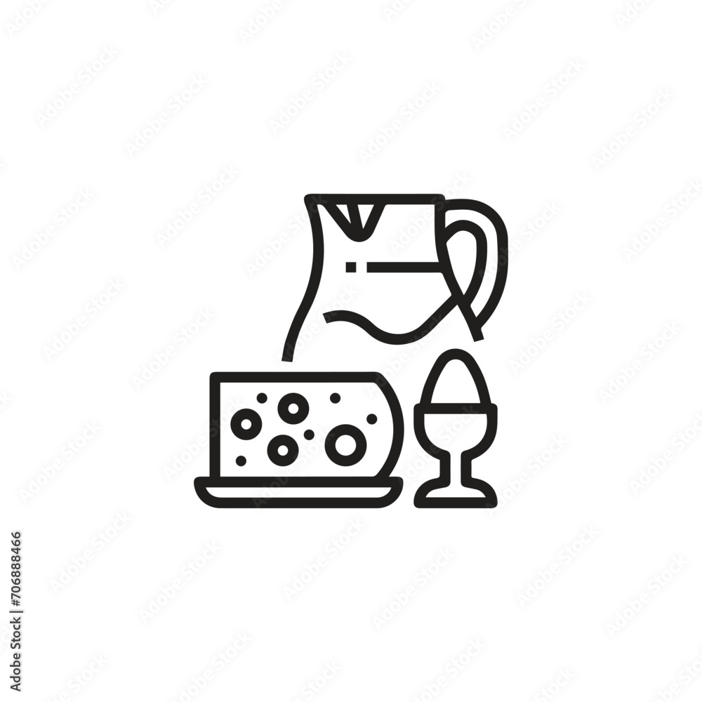Poster dairy products icon vector. linear style sign for mobile concept and web design. dairy products symb