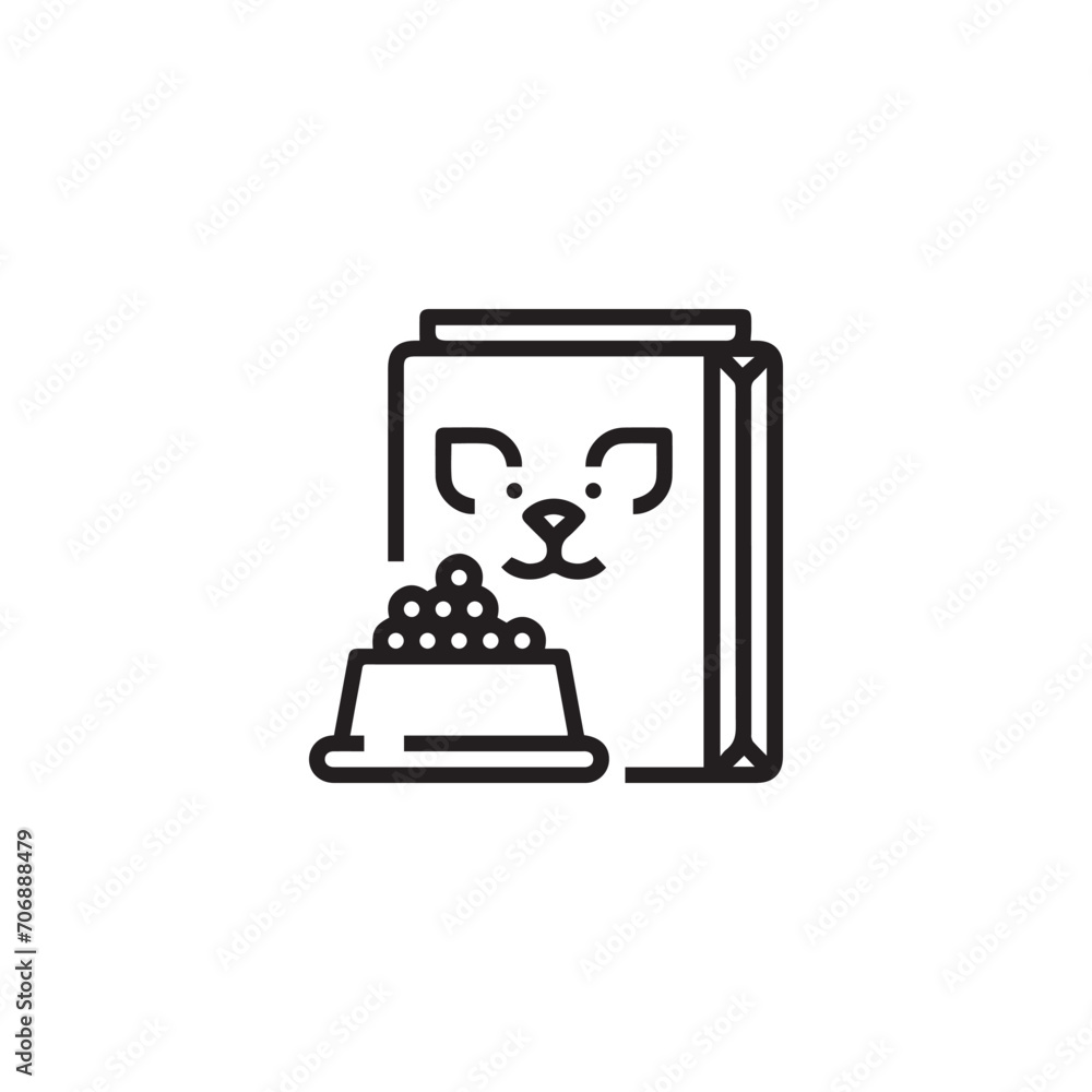 Poster pet icon vector. linear style sign for mobile concept and web design. pet symbol illustration. pixel