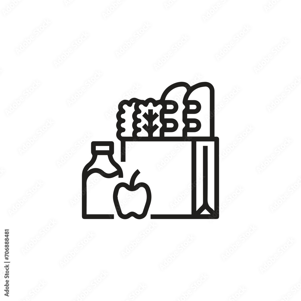 Poster groceries icon vector. linear style sign for mobile concept and web design. groceries symbol illustr