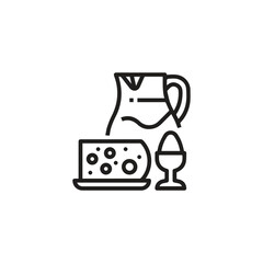 Dairy Products icon vector. Linear style sign for mobile concept and web design. Dairy Products symbol illustration. Pixel vector graphics - Vector.	