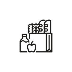 Groceries  icon vector. Linear style sign for mobile concept and web design. Groceries symbol illustration. Pixel vector graphics - Vector.	