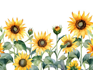 Obraz premium sunflowers on white background