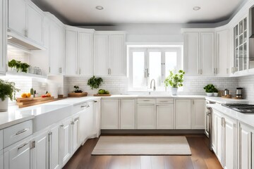 Fototapeta na wymiar white modern kitchen interior