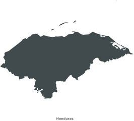 Map of Honduras, Central America. This elegant black vector map is ideal for graphic design, artistic projects, educational purposes, and versatile media use, adaptable to various settings and resolut