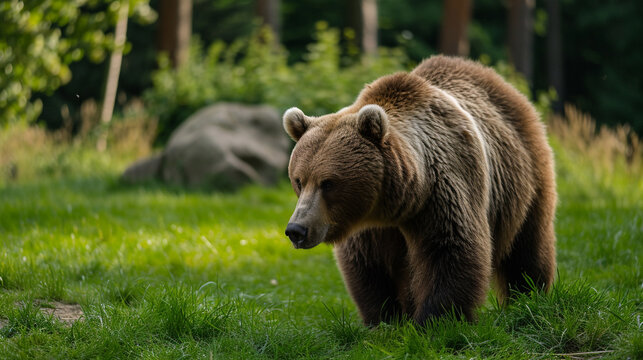 Picture of a big brown bear. AI Generative