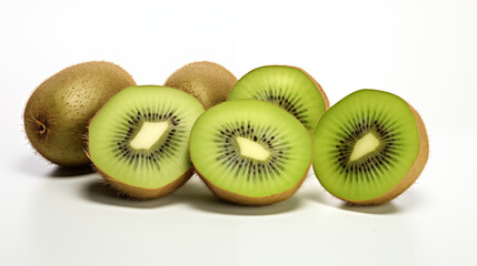 Fototapeta premium fresh kiwis fruit on white background