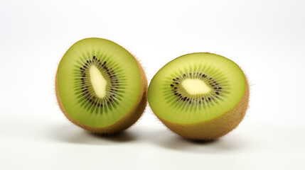 slice kiwi fruit on white background