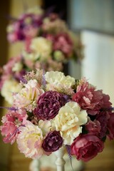 The composition is made by florists from fresh flowers