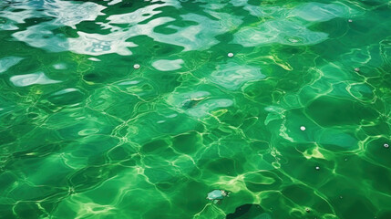 Fototapeta na wymiar The peaceful and soothing texture of emerald green water, creating a natural and serene background.