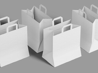 High Level Paper bags Mockup 3D Render Paper Shopping Bag