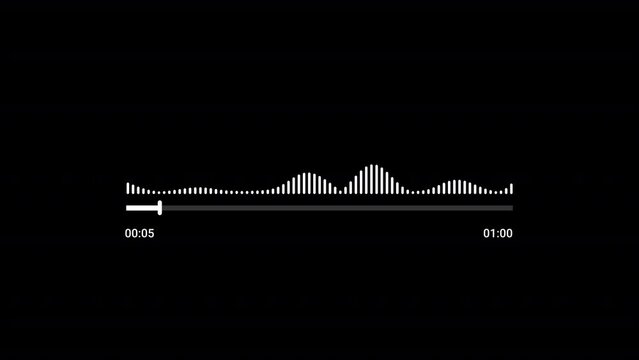 Music player bar with audio reactor, Music timeline bar moving as song media playing, Audio music timeline bar moving with track, Audio spectrum, Audio visualizer