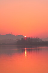 sunrise over the lake