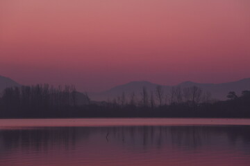 Fototapeta premium sunrise over the lake
