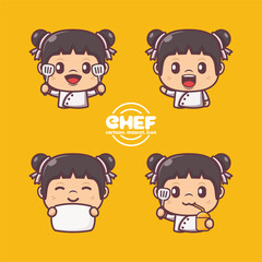 cute chef mascot cartoon vector illustration