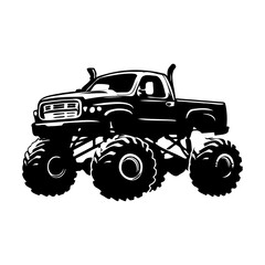 Monster truck silhouette Vector illustration