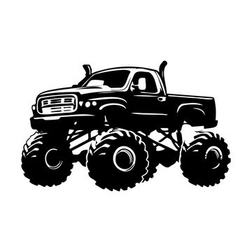 Monster truck silhouette Vector illustration