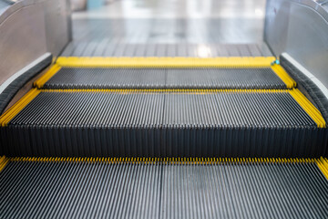 An escalator standing panel with caution line, the electric equipment device for transportation....