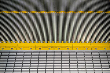 An escalator standing panel with caution line, the electric equipment device for transportation....
